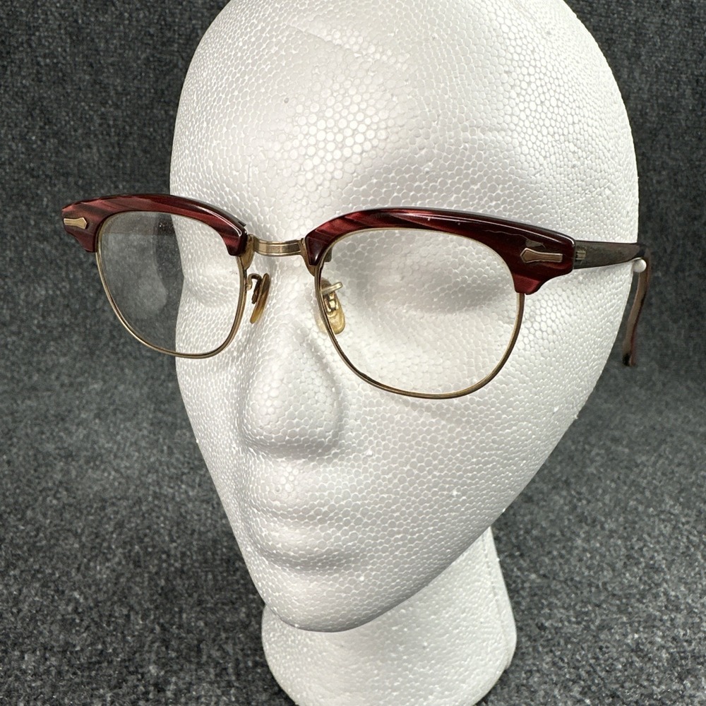 Shuron Eyeglasses Frame SC U.S.A Women's Red Cat Eye- Damaged, See Photos,Parts?